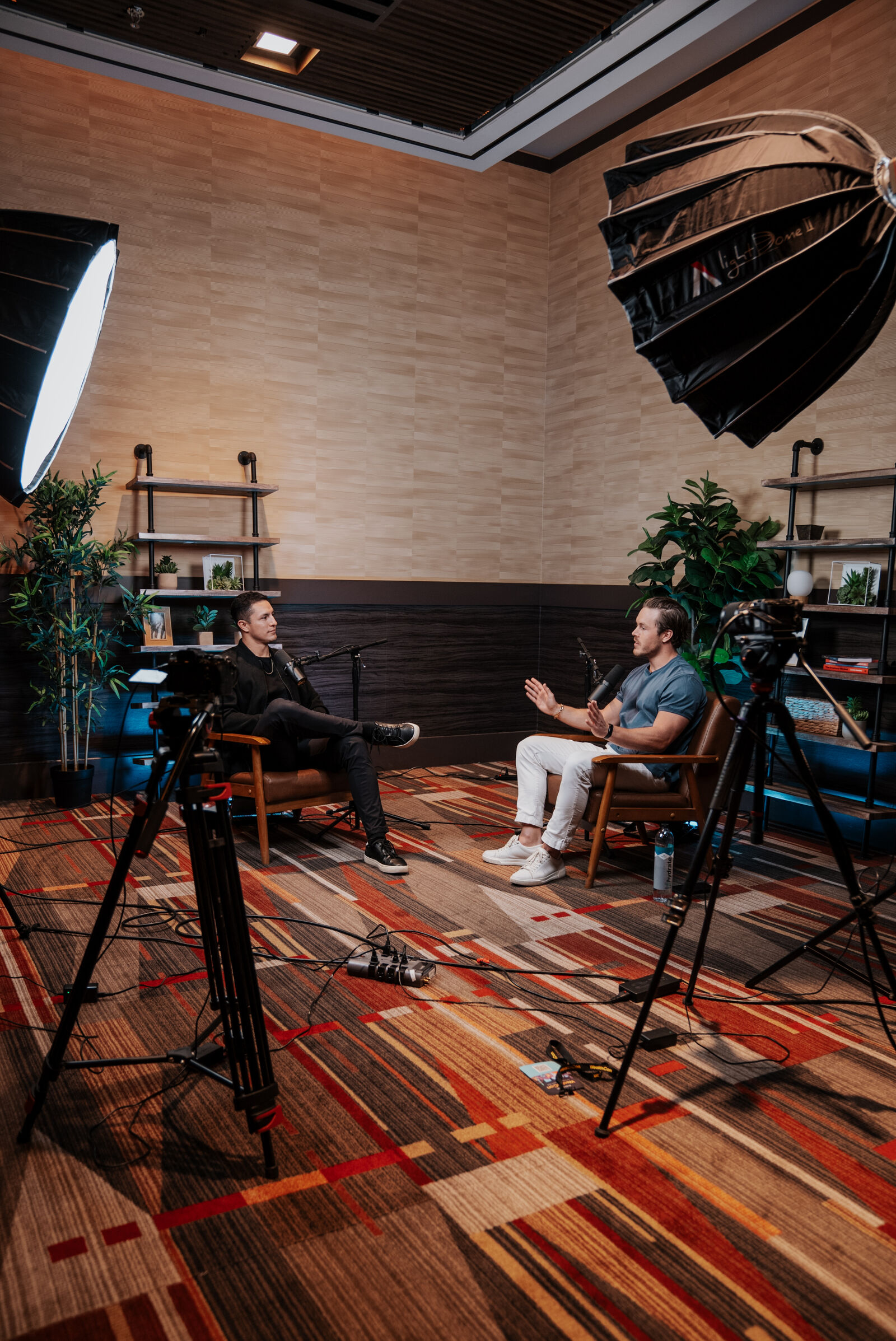Two-camera podcast production by Jireh Studio